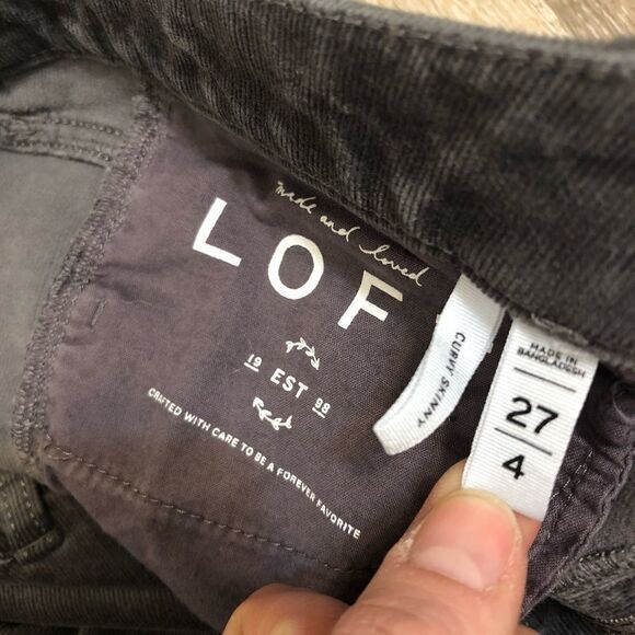 LOFT Curvy Skinny dark Gray stretchy corduroy pants slacks trousers jeans-4/27 - Picture 6 of 11